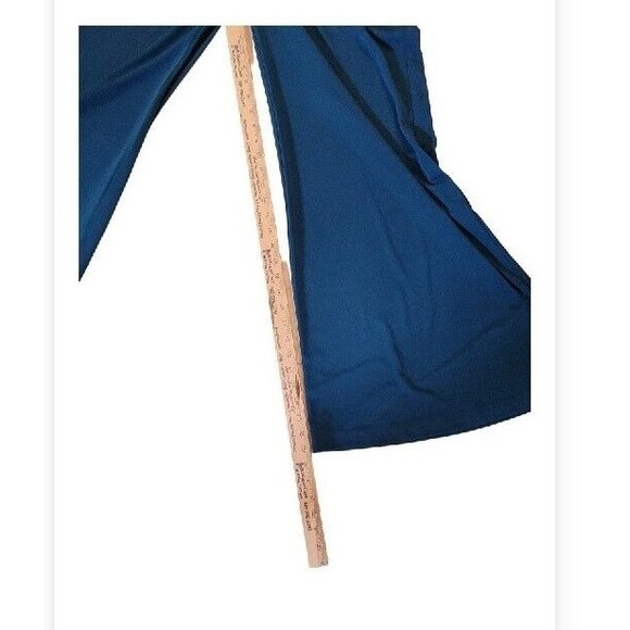 David Loren Collection Wide Leg Pull On Palazzo Deep Teal Pants Sz Large - Picture 3 of 8